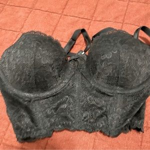 Black Victoria’s Secret Corset Push-up Lace Bra 34B
